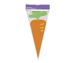 Unique Party 62664 - Easter Carrot Cone Cellophane Bags, Pack of 20