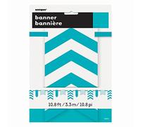 Unique Party 63316 - 12ft Teal Polka Dot and Chevron Paper Bunting