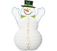 Unique Party 63549 - 30cm Honeycomb Snowman Christmas Table Decoration