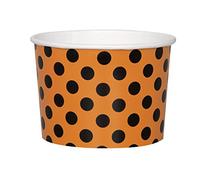 Unique Party 63563 - Orange and Black Polka Dot Halloween Ice Cream Tubs, Pack of 8
