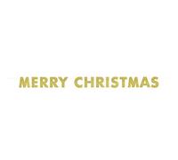 Unique Party 63652 - 9ft Gold Glitter Merry Christmas Banner