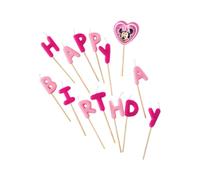 Unique Party 71598 - Disney Minnie Mouse Candles "Happy Birthday" Set of 14 Pieces