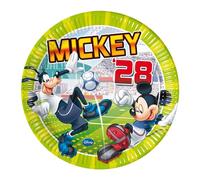 Unique Party 71783 - 23cm Disney Mickey Mouse Football Party Plates, Pack of 8