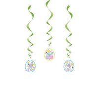 Unique Party 72648 - Hanging Swirl Gingham Easter Decorations, Pack of 3