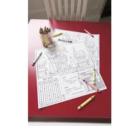 Unique 72871 Colourful Santa Christmas Activity Placemats, Pack of 8