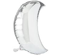 Unique Party 73279 - 23" Foil Outer Space Moon Shape Balloon, Grey, Large