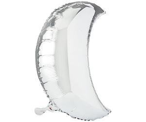 Unique Party 73279 - 23" Foil Outer Space Moon Shape Balloon, Grey, Large