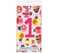 Unique Party 73323 - Ladybug 1st Birthday Plastic Tablecloth, 7ft x 4.5ft