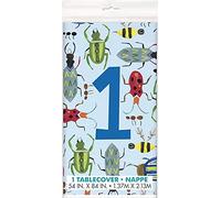 Unique Party 73343 - Bug 1st Birthday Plastic Tablecloth, 7ft x 4.5ft
