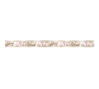 Unique Party 74910LF 1st Birthday Gingham Foil Banner | Pink | 1 Pc. 1 Today Long Fold Banner-12 ft