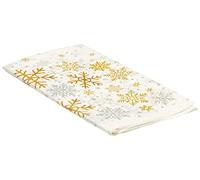 Unique Party 77123 - Plastic Silver and Gold Snowflakes Christmas Tablecloth, 7ft x 4.5ft