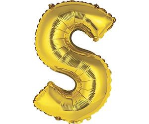 Unique Party 77959 - Foil Letter Balloon - 35 cm - Letter S Balloon - Gold