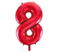 Unique Party 8 Glitz Number Balloon Red (One Size)