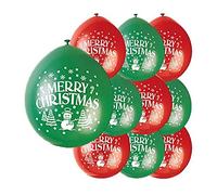 Unique Party 80353 - 9" Latex Merry Christmas Balloons, Pack of 10