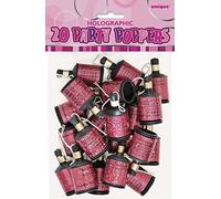 Unique Party 81110 - Glitz Pink Birthday Party Poppers, Pack of 20