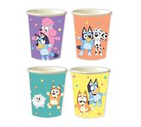 Unique Party 82341 - Plastic Free Paper Cups - 266 ml - Bluey Party - 8 Count (Pack of 1)