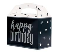 Unique 83915 Black Polka Dots Treat Boxes 6 Pcs, Happy Birthday