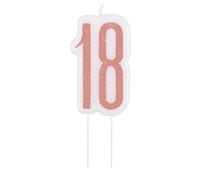 Unique Party 84982 Number Birthday Candle | Rosegold | 1 Pc, Rose Gold, Age 18