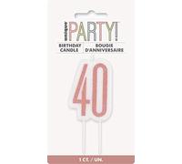Unique Party 84985 Number Birthday Candle | Rosegold | 1 Pc, Rose Gold, Age 40