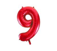 Unique Party 9 Glitz Number Balloon Red (One Size)