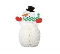 Unique Party 90340 - Mini Honeycomb Snowman Christmas Decorations, Pack of 4