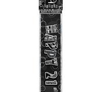 Unique Party 90782 - 9ft Foil Glitz Black Happy 21st Birthday Banner