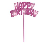 Unique Party 90879 - Pink Flashing Happy Birthday Cake Decoration,10.25"