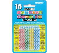 Unique Party 9806 - Diamond Patterned Magic Birthday Candles, Assorted Pack of 10