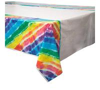 Unique Party 99103 - Rainbow Tie Dye Plastic Tablecloth, 7ft x 4.5ft
