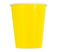 Unique Party 99206 - 9oz Neon Yellow Paper Cups, Pack of 14