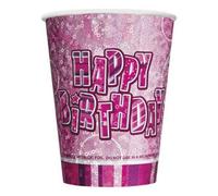Unique Party 9Oz Prism Cup - Pink Glitz Pink (One Size)