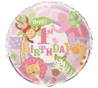 Unique Party Animals 1St Birthday Foil Balloon Multicoloured (One Size)