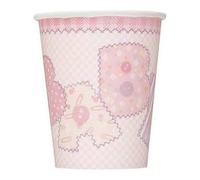 Unique Party Baby Paper Stitches Print 266Ml Party Cup Pink (One Size)