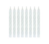 Unique Party Birthday Candles, Striped White, 24 Pack