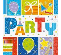 Unique Party Birthday Disposable Napkins (Pack Of 16) Multicoloured (One Size)