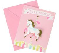 Unique Party Carousel Invitations (Pack of 8) in Pink Unique Party Pink