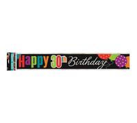 Unique Party Cheer 30Th Birthday Banner Black/multicoloured (One Size)