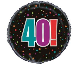 Unique Party Cheer 40Th Birthday Foil Balloon Black (One Size)