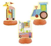 Unique Party Circus Animal Baby Shower Table Decoration (Pack Of 3) Multicoloured (One Size)