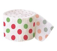 Unique Party Crepe Paper Polka Dot Christmas Streamers White/red/green (One Size)