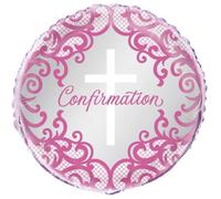 Unique Party Cross Confirmation Foil Balloon White/pink (One Size)