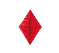 Unique Party Diamond Shaped Hanging Paper Drations in Red Unique Party Red