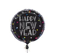 Unique Party Dotted New Year Foil Balloon Black (One Size)