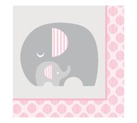 Unique Party Elephant Shower Disposable Napkins (Pack of 16) in Pink Unique Party Pink