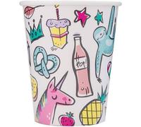 Unique Party Favorite Things Paper Disposable Cup (Pack Of 8) White/pink/blue (One Size)