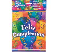 Unique Party Feliz Cumpleanos Gift Bag (Pack of 8) Unique Party Multicolor