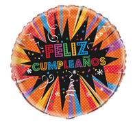 Unique Party Feliz Cumpleanos Starburst Foil Balloon Multicoloured (One Size)