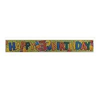 Unique Party Foil Confetti 3rd Birthday Banner in Yellow Unique Party Yellow