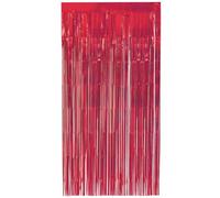 Unique Party Foil Fringe Door Curtain Ruby Red (One Size)