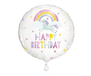 Unique Party Foil Round Birthday Balloon White (One Size)